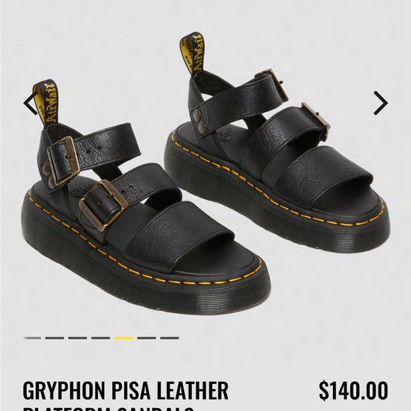 DR. MARTENS GRYPHON PISA LEATHER PLATFORM SANDALS - Picture 5 of 6